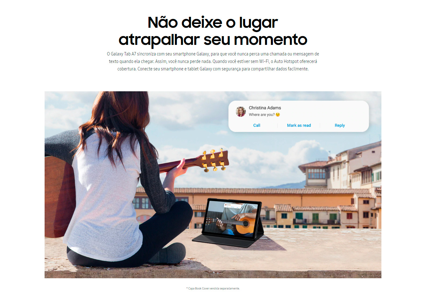 Tablet Samsung Galaxy A7 4G T505 64GB 3GB RAM Tela Grande 10.4 Câmera Traseira 8MP Frontal de 5MP Android 10 Grafite